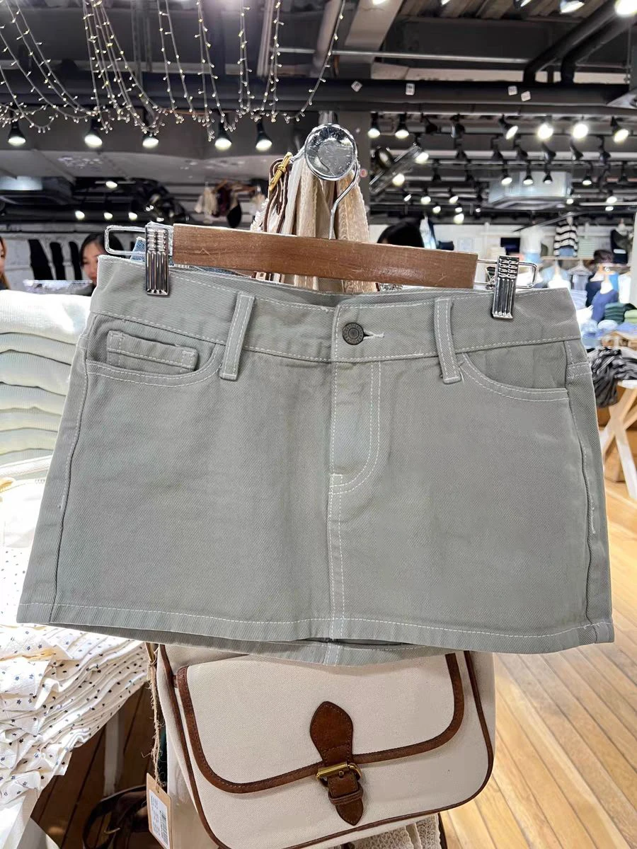 Vintage Blue Low Waist Denim Skirts Casual Chic Pockets A-line Summer Mini Skirts Women Y2k Streetwear Harajuku Slim Faldas 2023 - Image 9