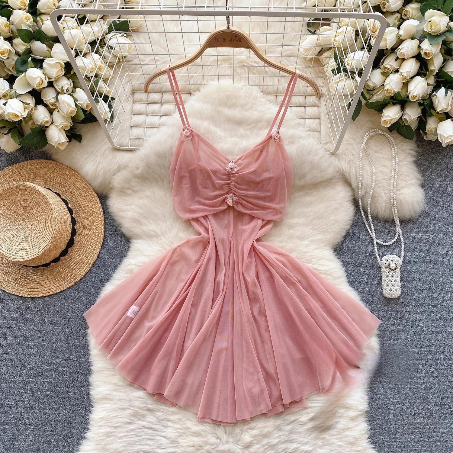Women' Sexy Lace Camisole Slim Solid Color Sleeveless Bodysuit Erotic Lingerie V-Neck Ultra-Thin Pajamas Hollow Sheer Playsuit - Image 63