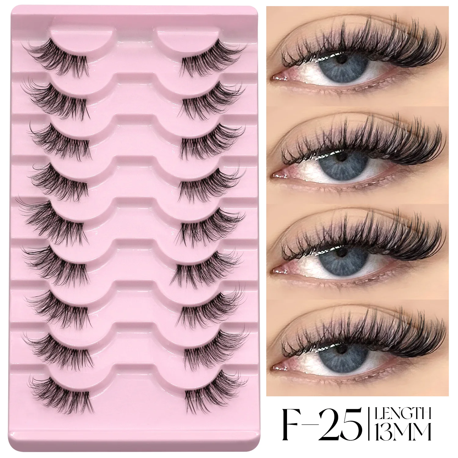 GROINNEYA Half Eyelashes Fluffy Cat Eye Lashes Style Natural Long 3D Faux Mink Lashes Winged End Eye Elongated Eyelash Extension - Image 13