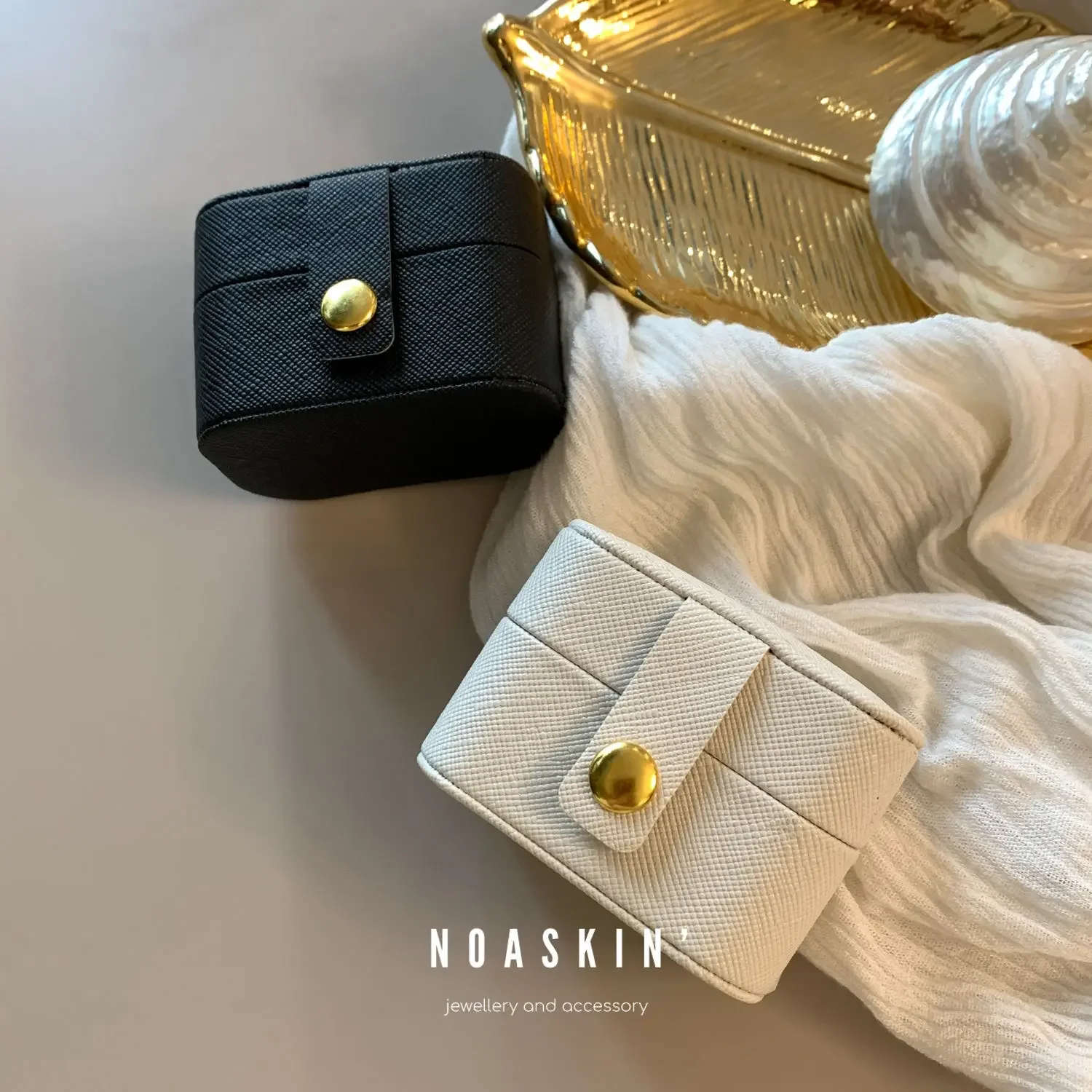 Mini Ring Box Portable Small Jewelry Organizer Display Travel Simple Mini Gift Case Boxes Leather Earring Necklace Holder - Image 2