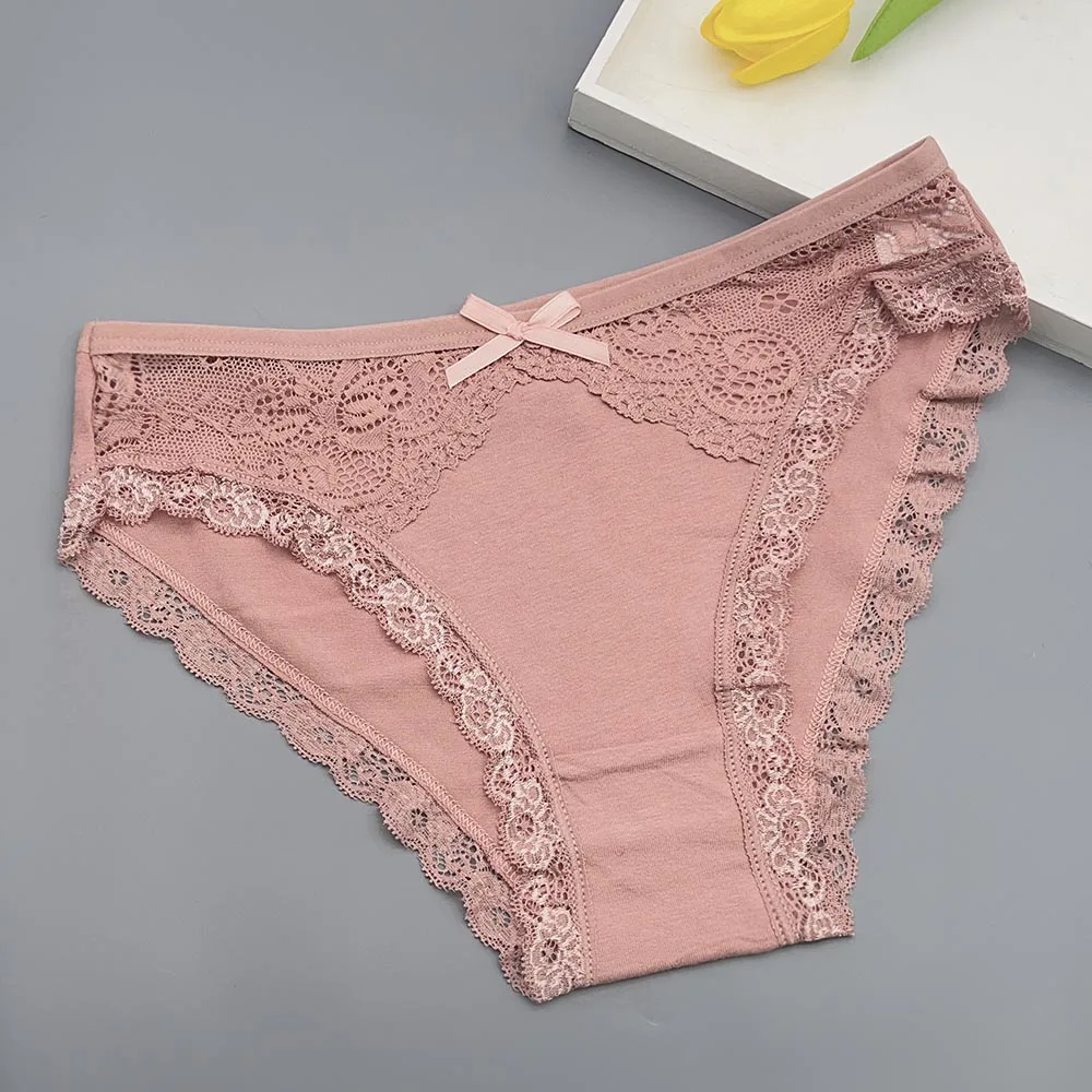 Moonflame 5 Pcs Underwear Girls Low Rise Cotton Briefs Sexy Lace Women's Panties - Image 5