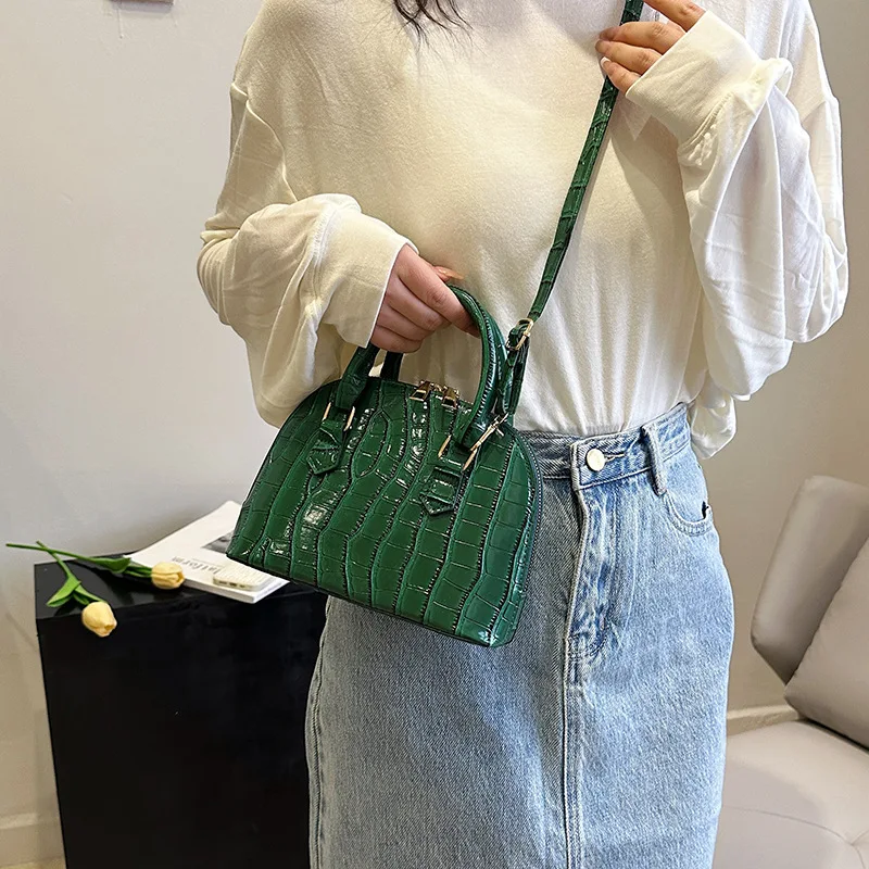 Retro Shoulder Bag Fashion Pu Leather New Women's Bag Waterproof Crocodile Pattern Versatile Crossbody Bag Hand Bags for Women - Image 3