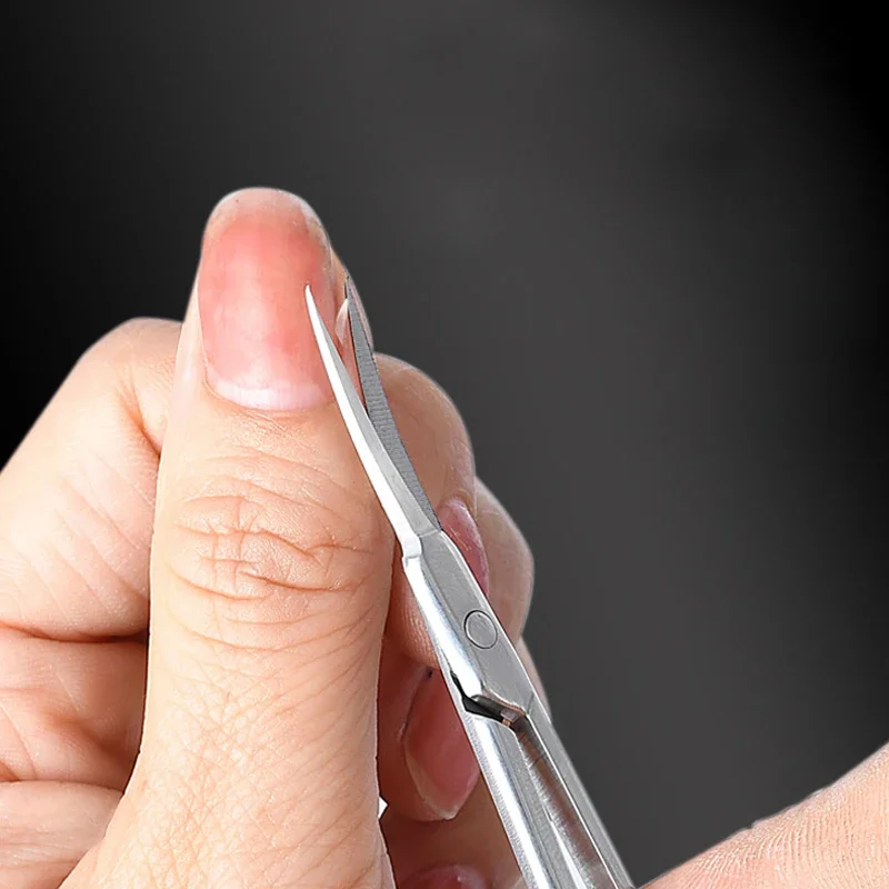 Professional Russian Manicure Scissors Cuticle Regrowth Cut Curved Tip Nail Pedicure Grooming Stainless Steel Dead Skin Remover - Image 3