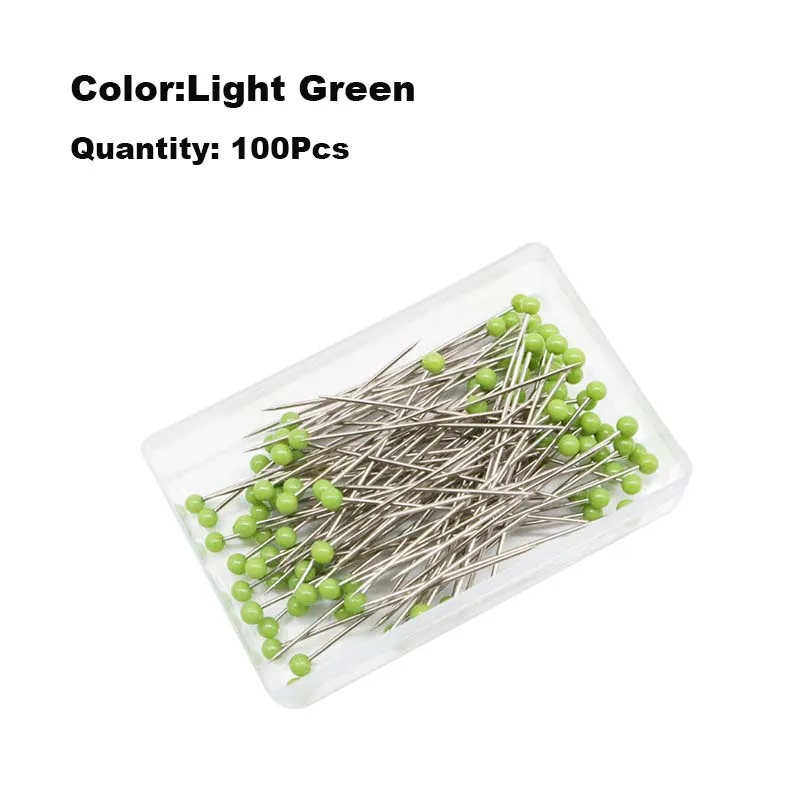 100Pcs/Box 38mm Sewing Pins Glass Ball Multicolor Head Pins Straight Quilting Heads Pins DIY Crafts Sewing Fabric - Image 8