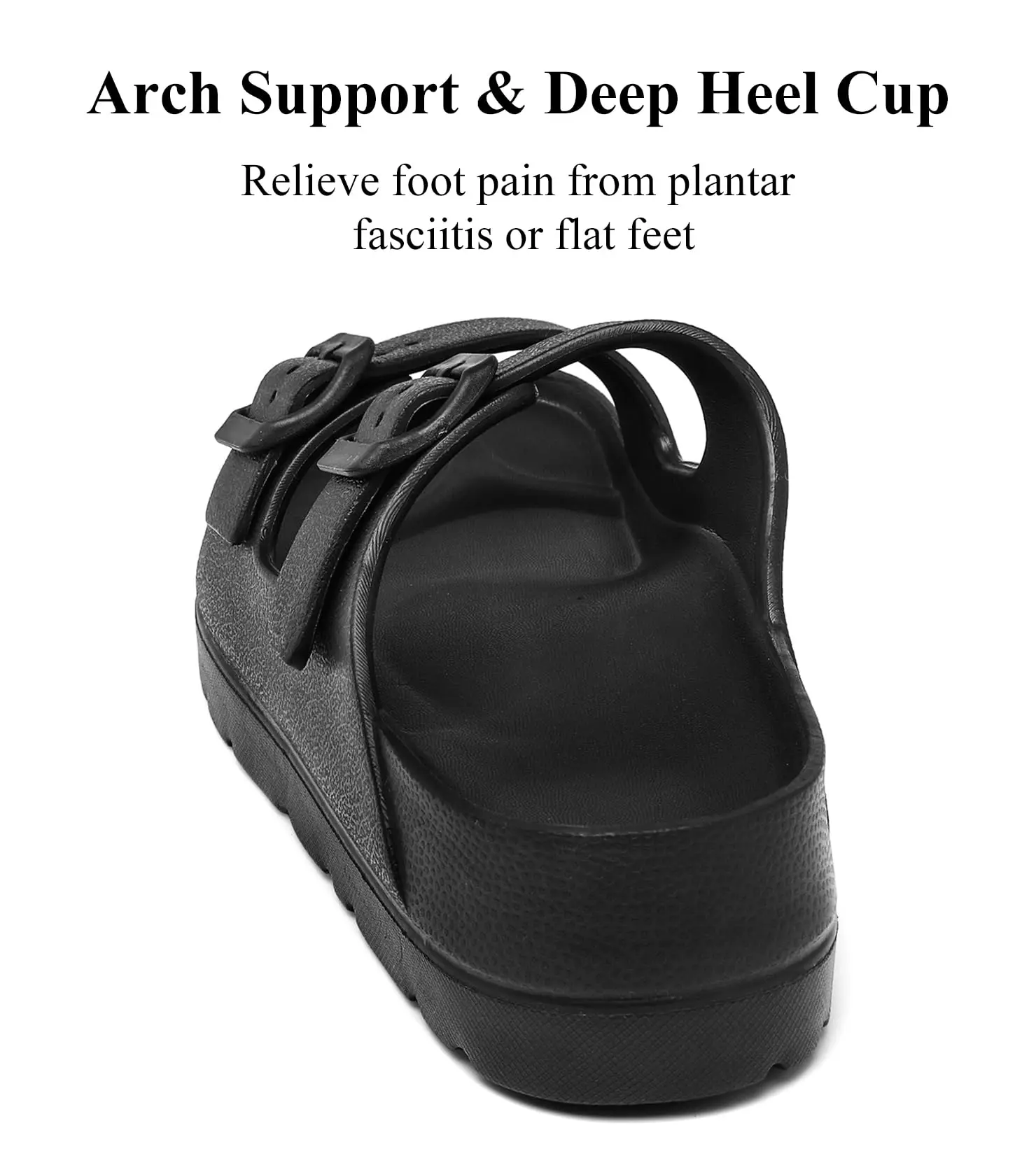 Bebealy Womens Platform Sandals With Arch Support Beach Summer Sandals Adjustable Buckle Woman Comfort Lightweight EVA Slides - Image 4