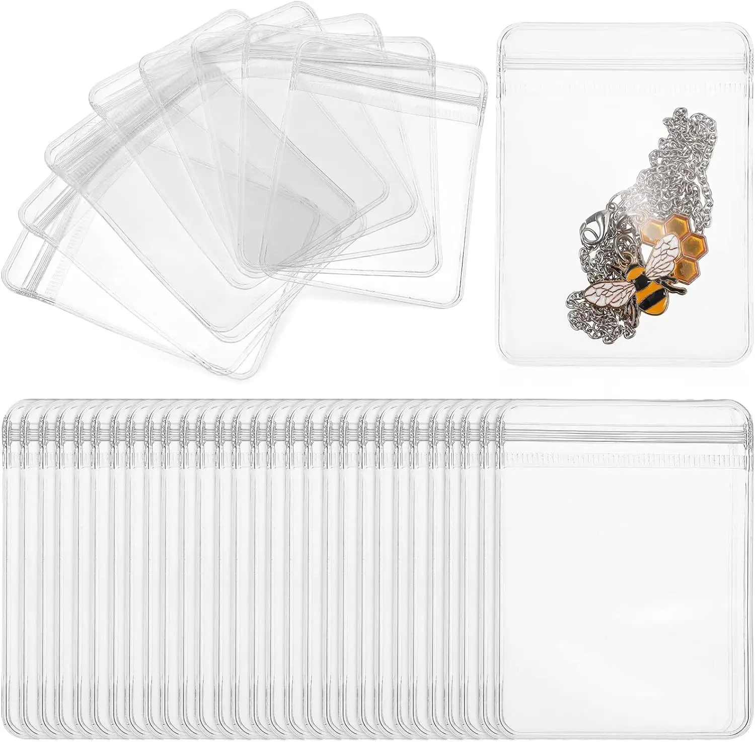 10/20Pcs Transparent PVC Jewelry Organizer Pouches Bag Anti-Oxidation for Earring Pendant Necklace Bracelet Storage Holder Boxes - Image 2