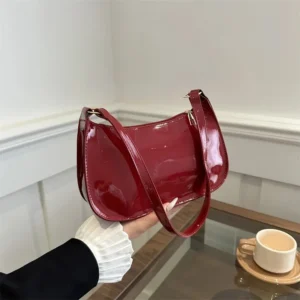 Vintage Solid Color PU Leather Shoulder Bag Stylish Women's Handbags Casual Hobo Underarm Purse for Everyday Use Bags for Women