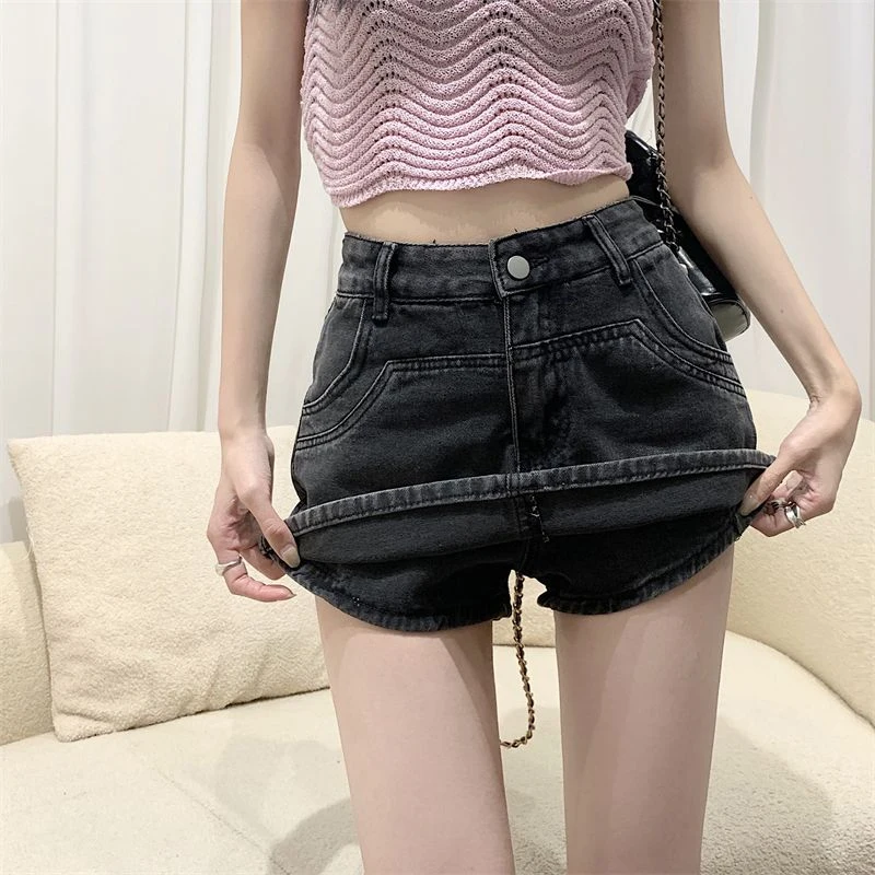 Ins Summer Women High Waist Vintage Shorts Skirts Lady Sexy Nightclub Denim Dress Female Punk Light Blue Black Grey Jeans Dress - Image 8
