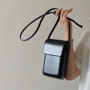 2025 Flap Crossbody Bags Women Mini PU Leather Shoulder Purses and Handbags for Girls Ladies Phone Simple Solid Designer Bag