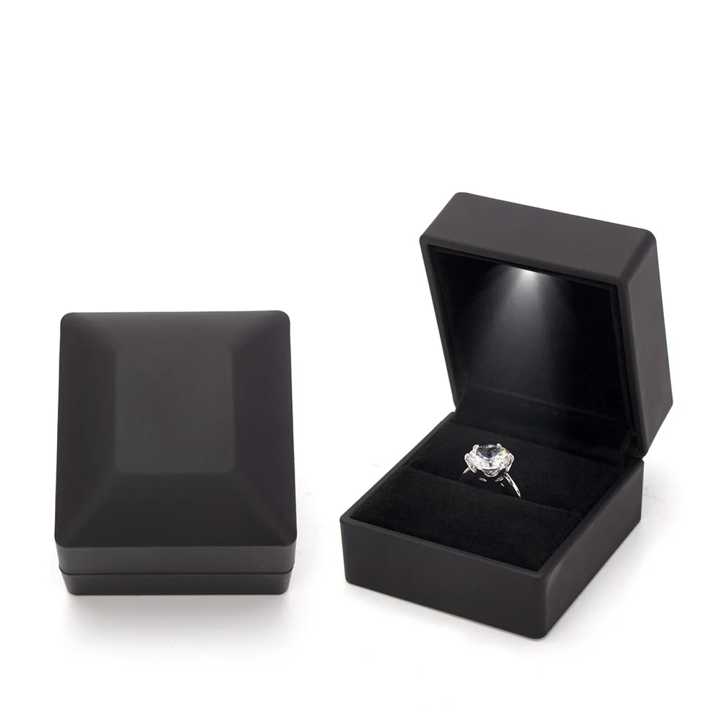 2024 Ring Box With LED Light Jewelry Diamond Ring Box Storage Wedding Ring Box Jewelry Organizer Storage Gift - Image 3