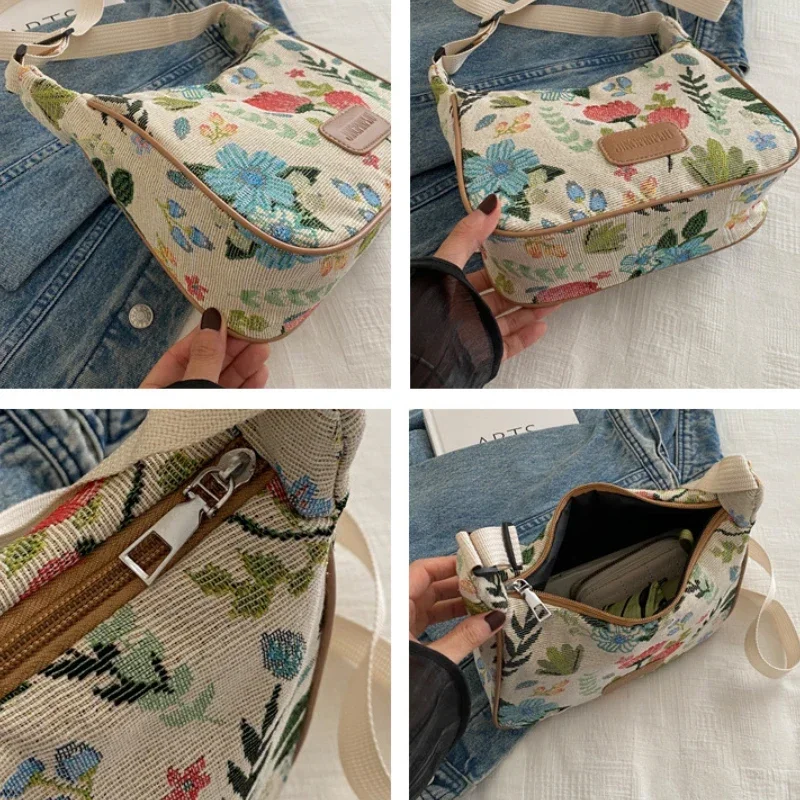 Casual Artistic Printing Underarm Niche Literary Niche Shoulder Fashion Bag Women 2025 New Tote Bag Only Beautiful Women Bag - Image 5
