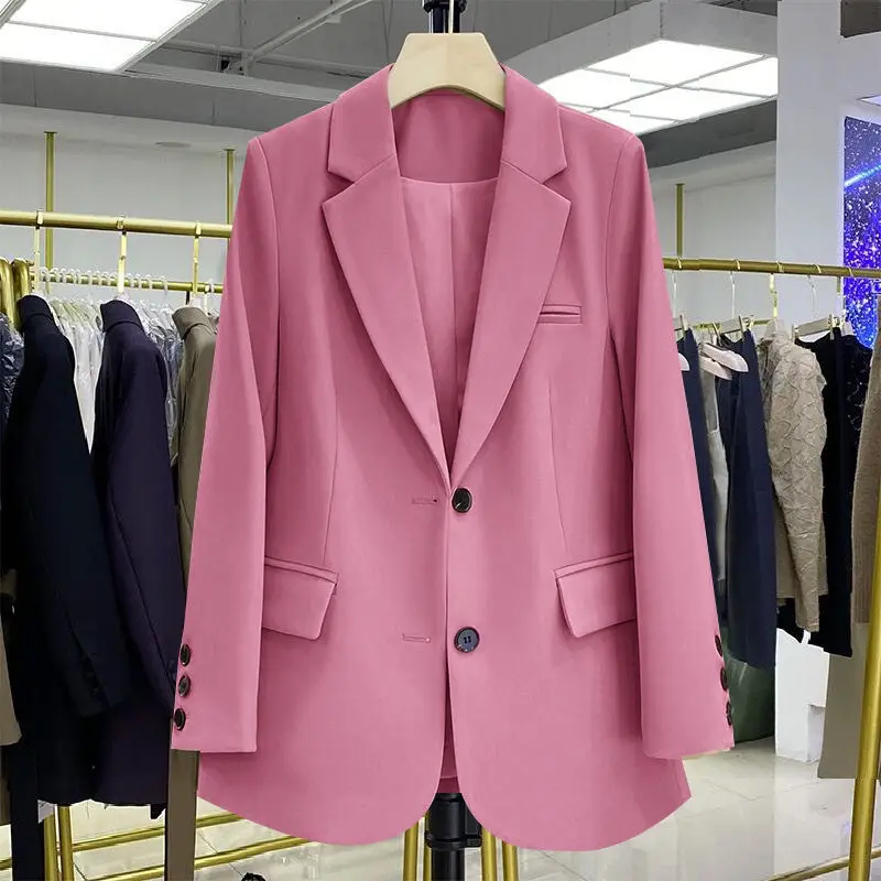 2024 New Red Suit Coat Women's Korean Style Loose Single Breasted Blazers Office Female Temperament Blazers Jacket Outwear Tops - Image 2