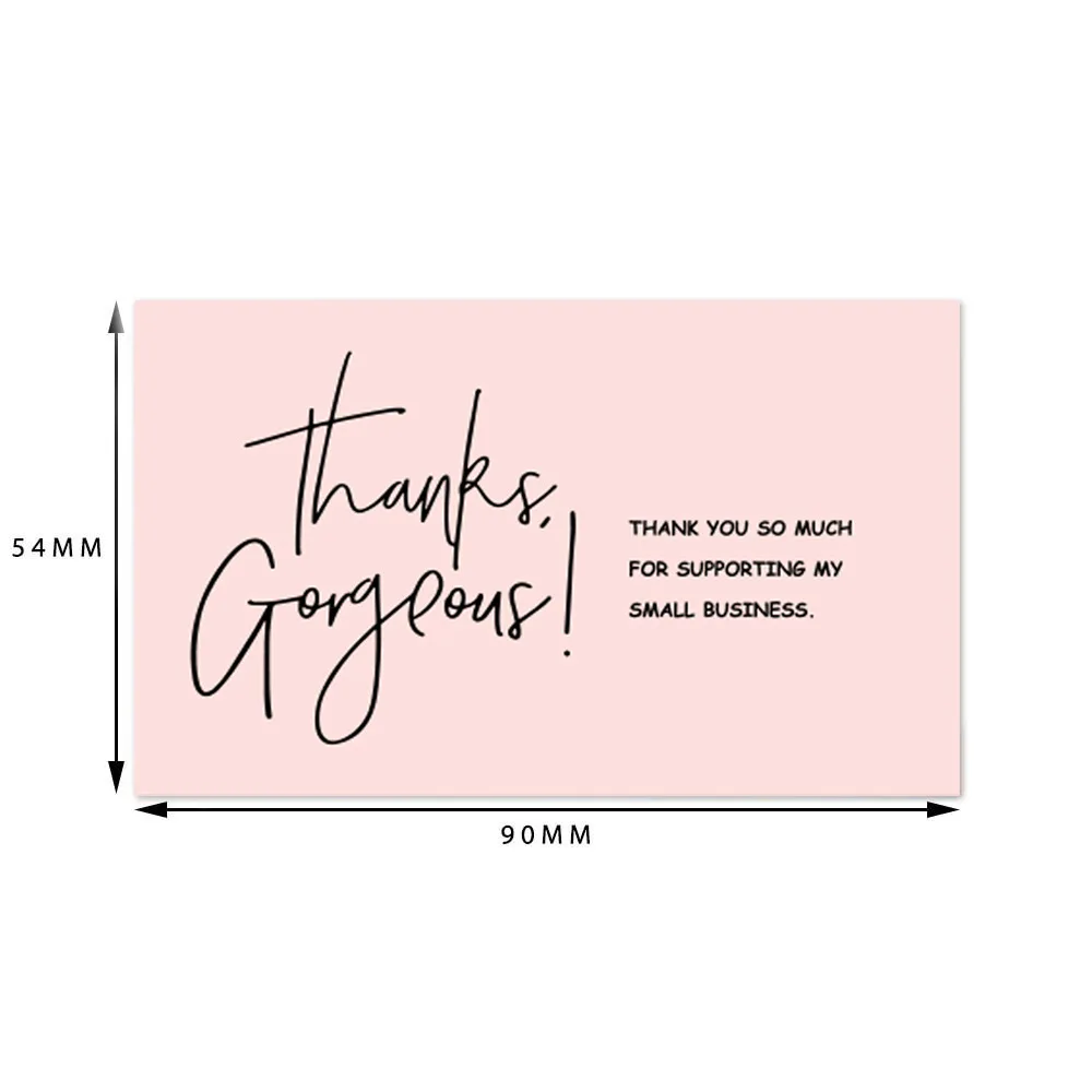 9.0x5.4cm Pink Black Foil Stamp Greeting Label Custom Thank You Cards For Small Bussiness Gift Box Decoration Packaging Supplies - Image 4