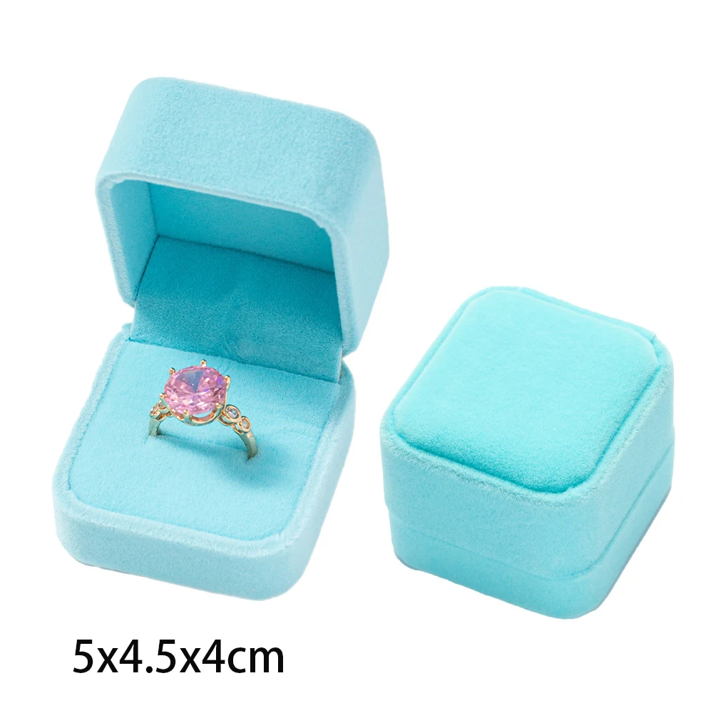 Square Engagement Velvet Earring Ring Packaging Box Jewelry Organizer Valentine Day Gift Case Ring Display Storage Wholesale - Image 17