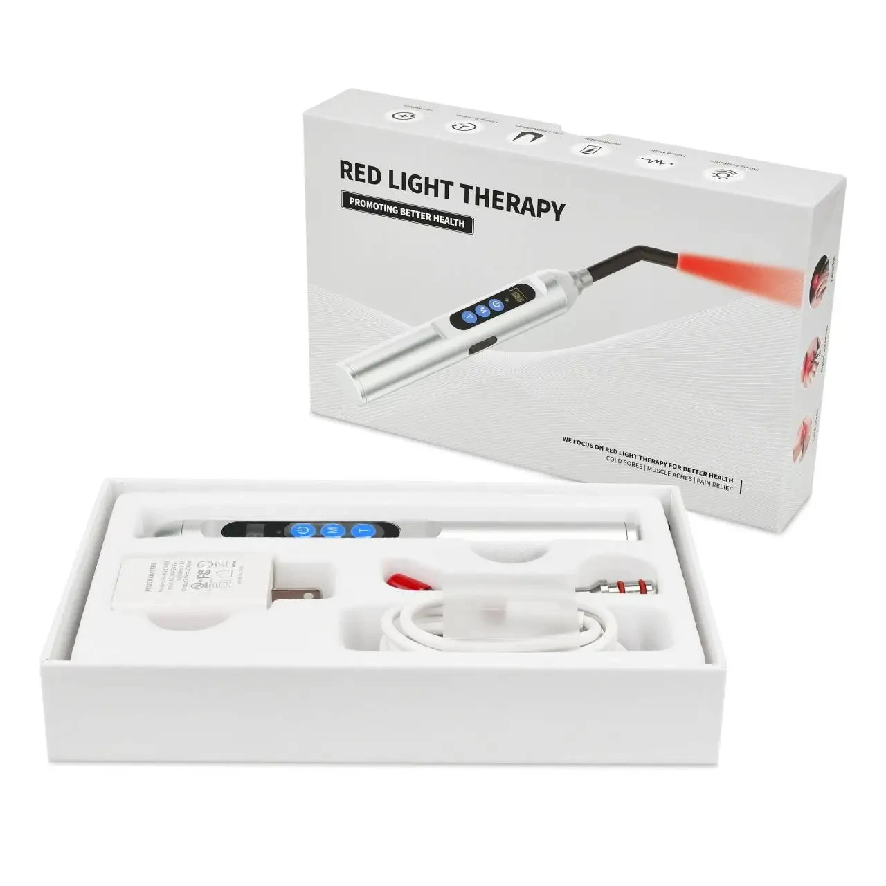 Tuhopeta Red Light Therapy Device for Mouth Sores 660nm 850nm Near-Infrared LED Skin Care Wand for Cold Sore Treatment - Image 2