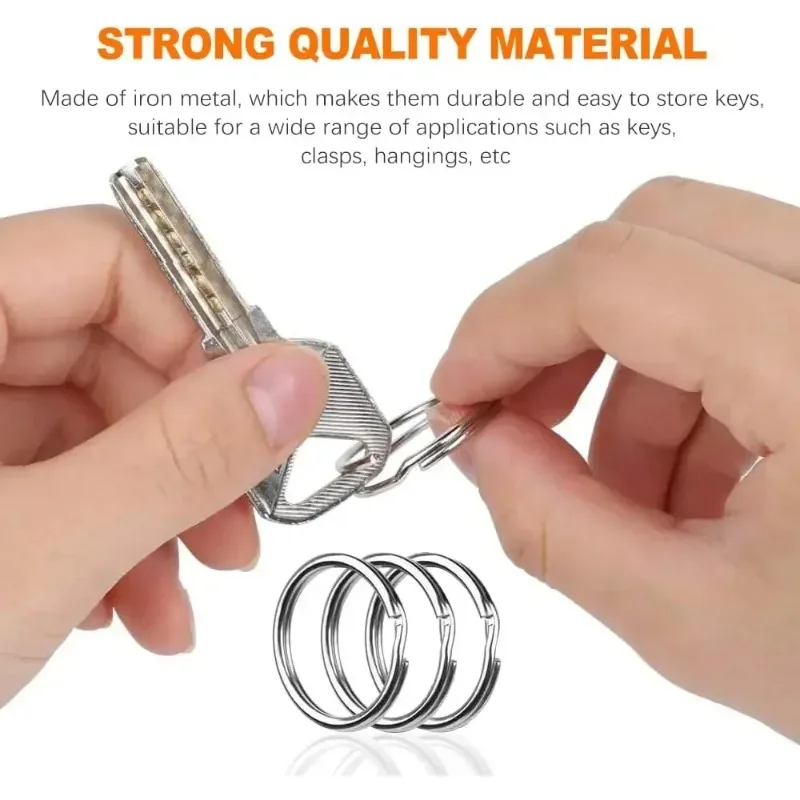20/200pcs Stainless Steel Key Ring Key Chain 25mm Round Flat Round Split Keychain Polished Metal Blank Circle For DIY Findings - Image 6