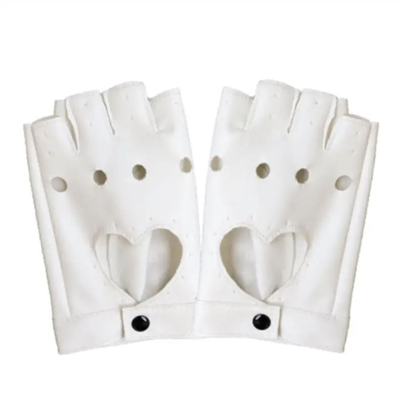Fashion Half Finger Driving Women Comfortable Gloves PU Leather Fingerless Gloves For Women Black Red White Punk Glove - Image 6