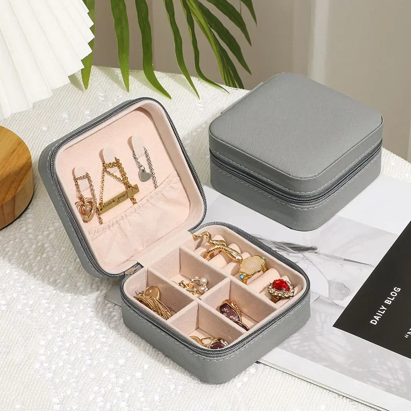 Jewelry Organizer Display Travel Jewelry Case Boxes Portable Jewelry Box Leather Storage Joyeros Organizador De Joyas - Image 5