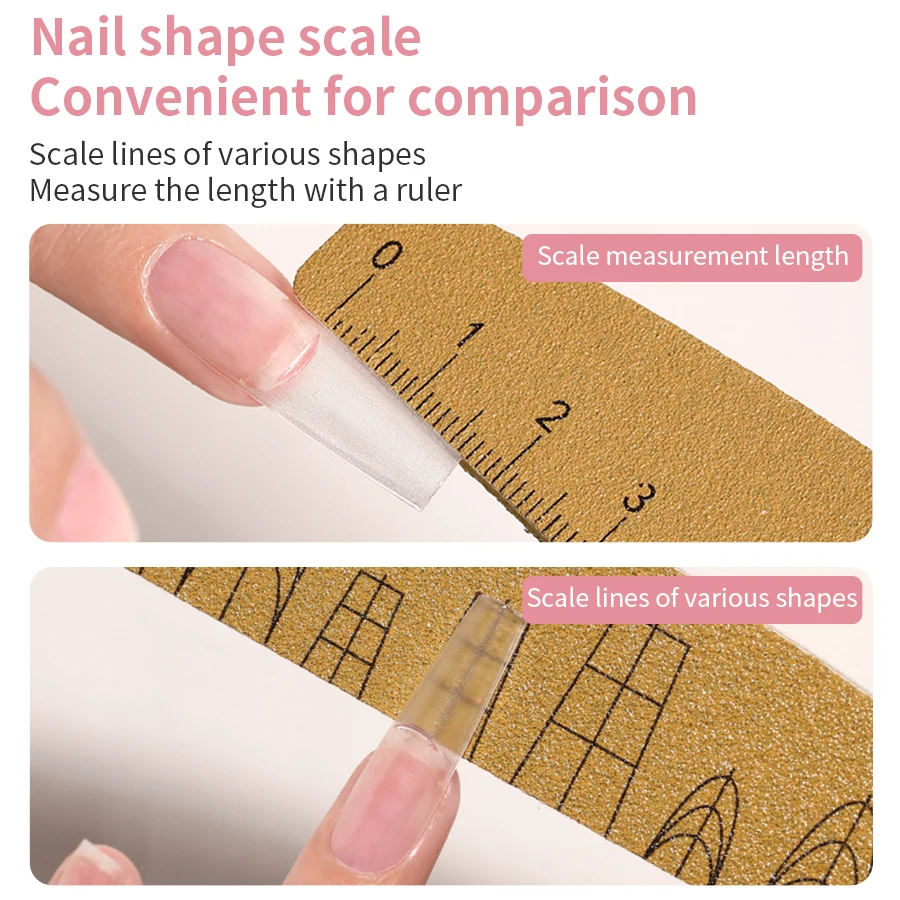 2/4/5/10pcs Nail File Set With Scale Nail Art Double-sided 180/240 Grit Nail File Grinding Sanding Buffer Buffing Manicure Tool - Image 3