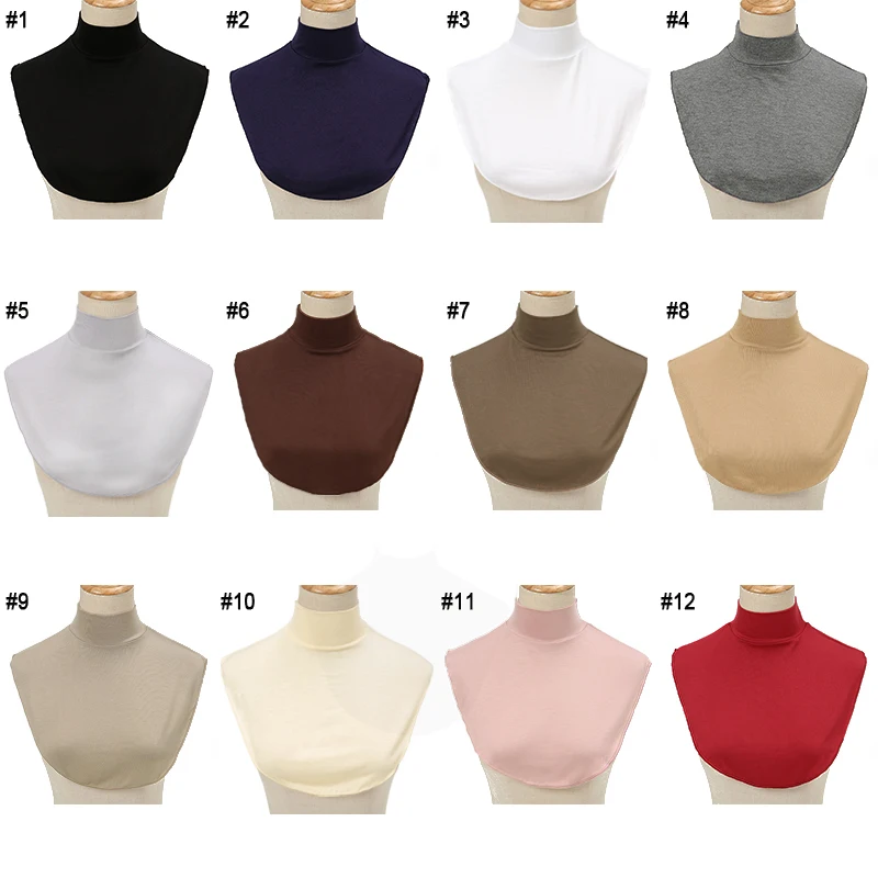 Soft Cotton Modal Fake Collar Neck Cover Ramadan Hijab Cover Headwrap Full Fake Collar High Collars Turtleneck Scarves - Image 6