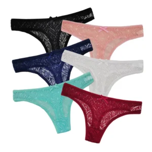 Ladies Sexy Lace Panties Women Thongs Breathable Low Waist Fashion G Strings Hollow Transparent Underwear Lingerie 5 pcs/lot