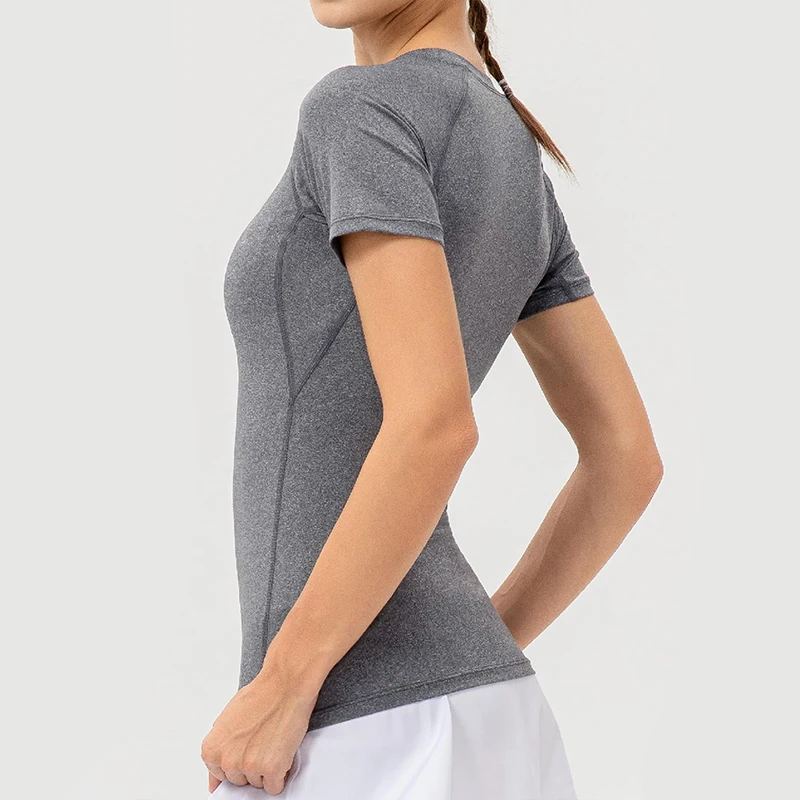 Women's Compression Shirt Short Sleeve Athletic Yoga Running T-Shirt Summer Gym Workout Quick Dry Stretchy Tees Tops Baselayer - Image 5