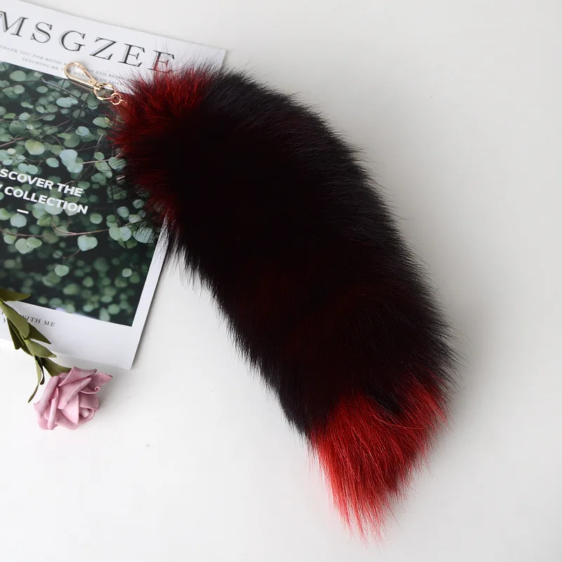 2024 New Fashion Fox Tail Keychain Wolf Tail Fur Tassel Bag Tag Black And Brown Pom Pom Charm Keyring Holder Strap Chain Gifts - Image 14
