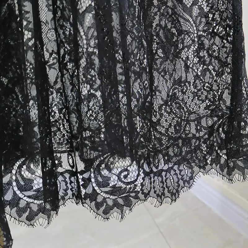 Elegant Party Evening Sexy Dress Lace Dresses for Women 2024 See Through Maxi Dress Bodycon Gothic Lolita Fashion Black Skirt - Image 6