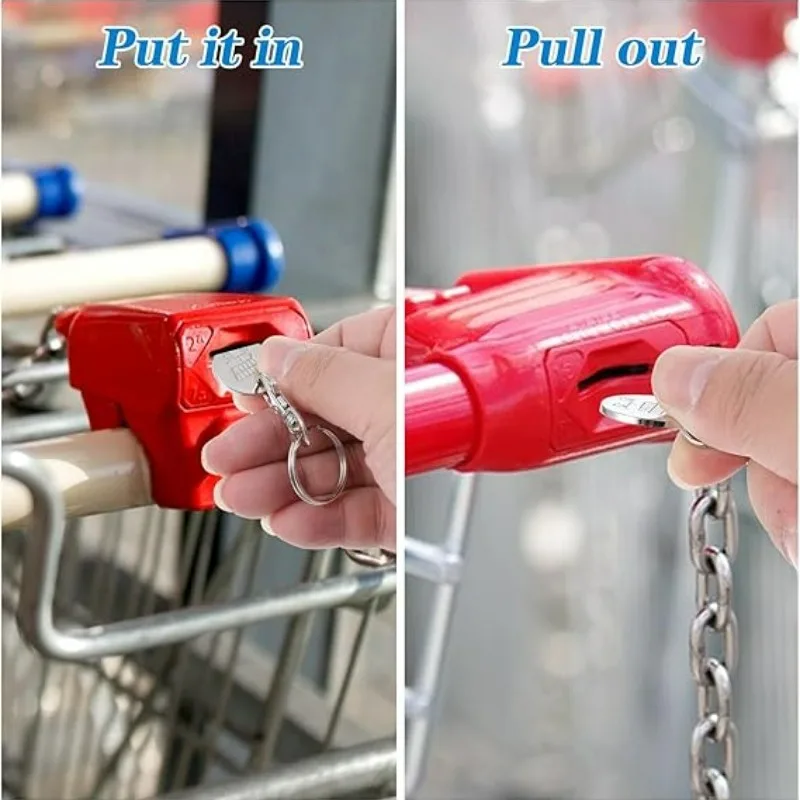 1/6Pcs Trolley Tokens Keychains Universal Small Metal Stainless Steel Portable Shopping Cart Tokens Key Ring Ornament Decoration - Image 6