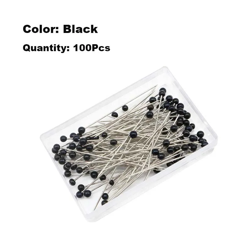 100Pcs/Box 38mm Sewing Pins Glass Ball Multicolor Head Pins Straight Quilting Heads Pins DIY Crafts Sewing Fabric - Image 16