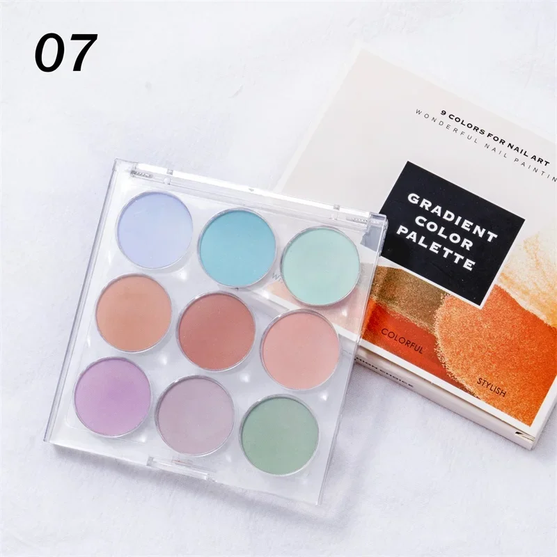 HNDO New Spring Summer 9 in 1 Case Solid Powder Gradient Powder Nail Glitter for Nail Art Decor Manicure Design Pigment Dust - Image 11