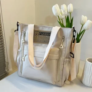 Newest Female Teens Students' Shoulder Bag Korean Style Contrast Color Handbag Stylish Nylon Korean Crossbody Shopping Bags 2025