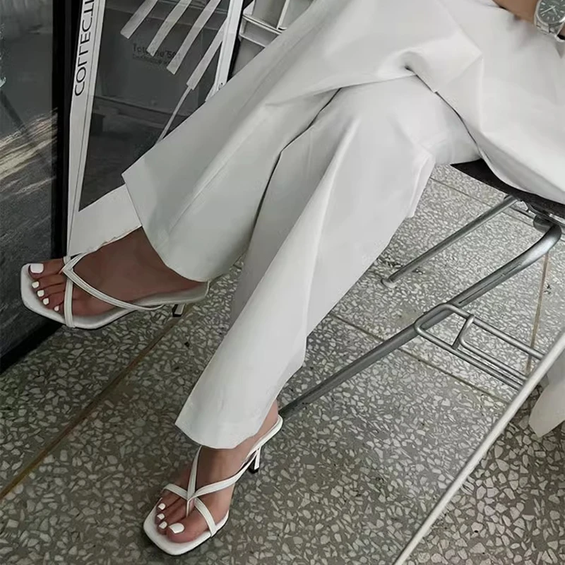 2025 Summer Women Clip Toe Slippers Fashion Dress Slide Shoes Ladies Elegant High Heel Footwear - Image 6