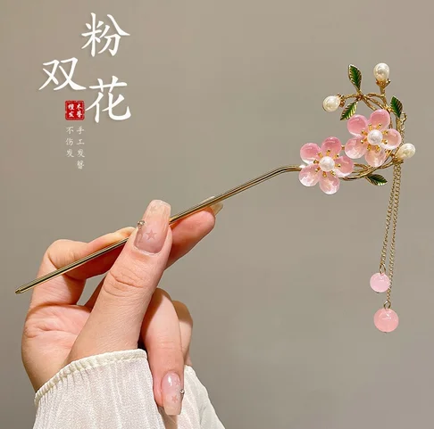 Light Luxury Flower Hairpin For Women Chinese Style Floral Butterfly Tassel Hair Stick Elegant Metal Jewelry Hairpin Hair Clips - Image 33