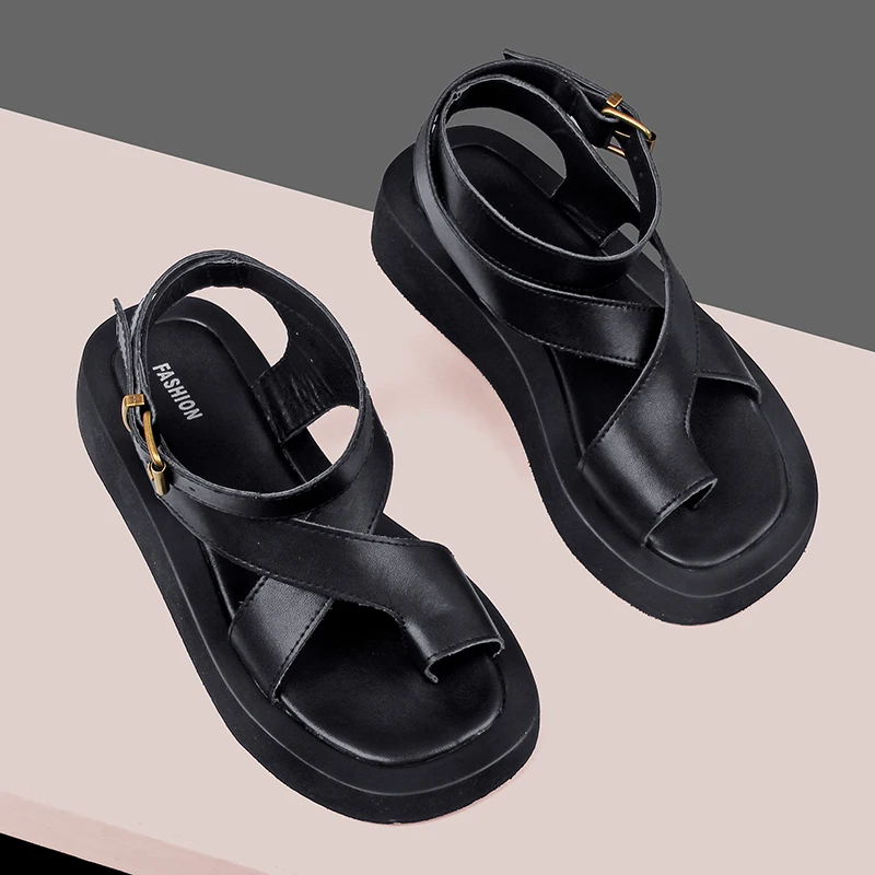 AIYUQI Sandals Women Genuine Leather 2025 Summer New Clip Toe Sandals Ladies Roman Women Shoes Muffin Sandals WHS MTO - Image 4