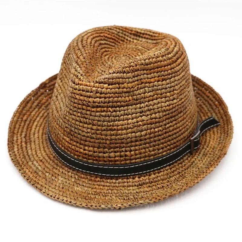 Big Size 60cm Natural Raffia Sun Hats for Man Woman Manual Woven Jazz Top Panama Straw Hat Summer Sun Protection Beach Hat - Image 7