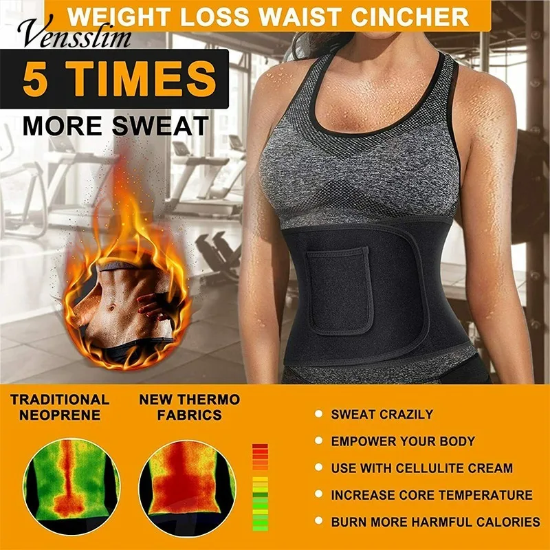 Vensslim Women Waist Trainer Belt with Pocket free adjustable Belly Trimmer Sauna Sweat Body Shaper Workout Girdle Shapewear - Image 3