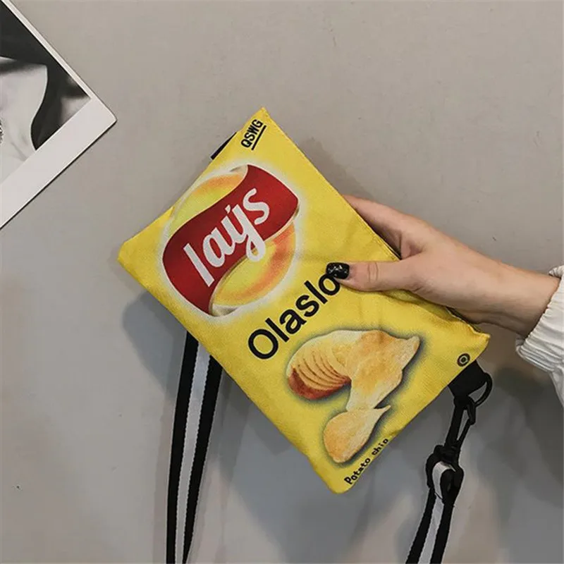 Potato Chip Snack Pattern Crossbody Bag, Women's Version Small Single Shoulder Bag, Funny Envelope Bag for Women Girls Phone Bag - Image 2