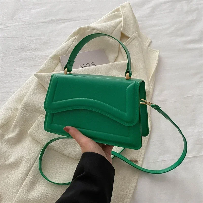 High Quality PU Leather Handbag Purse Women's Bag Solid Color Shoulder Crossbody Bags Lady Messenger Small Tote for Women Girls - Image 8