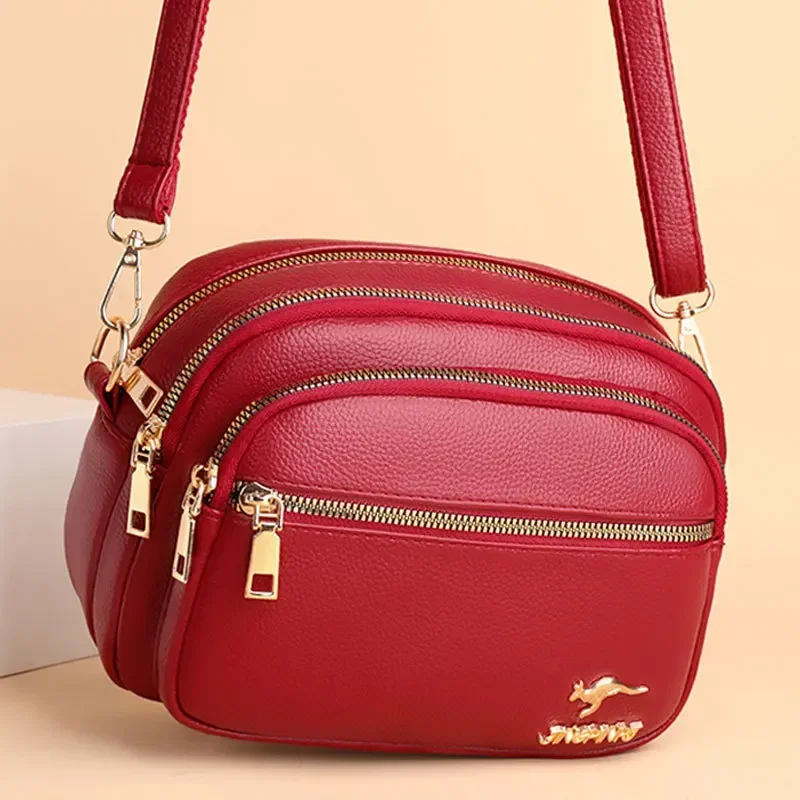 High Quality Soft Leather Purse Fashion Women Shoulder Messenger Bag Multi-pocket Wear-resistant Bag Luxury Ladies Handbag Sac - Image 3
