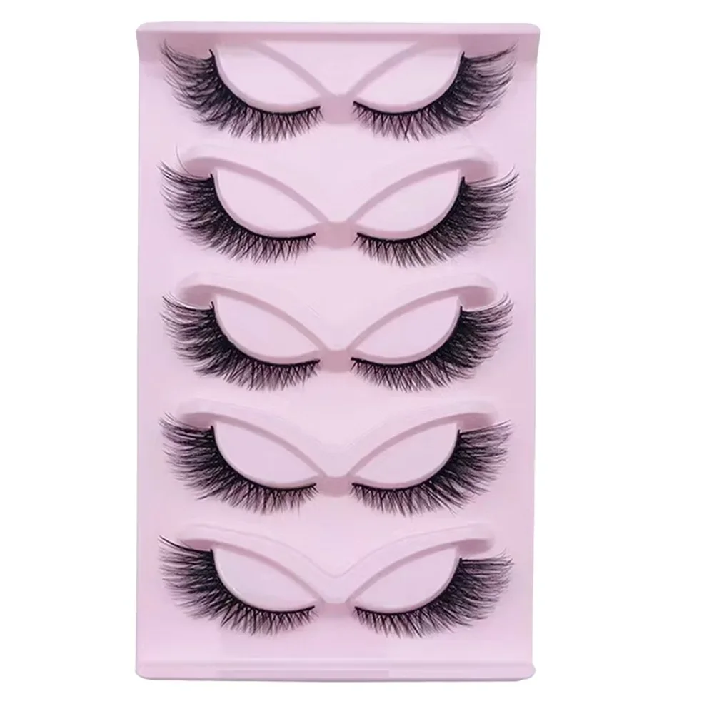 5 Pairs Cat Eye Lashes Wispy Fake Lashes Fluffy Cat Eye Lashes Extensions False Eyelashe - Image 6
