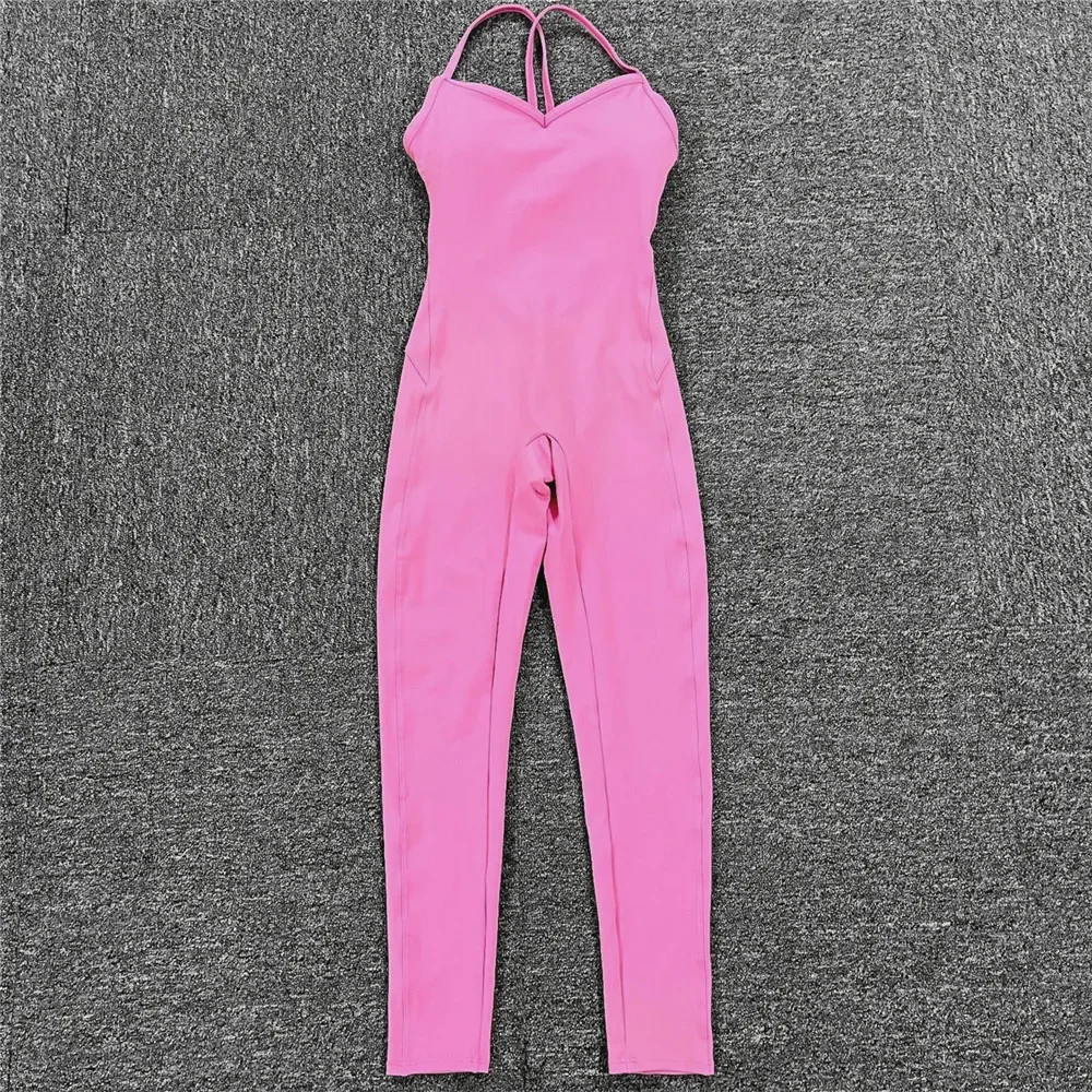 Women Athleisure Fitness Bodysuit 2025 Backless One Piece Yoga Jumpsuit Sports Gym Workout Clothes for Women Tights Active Wear - Image 21