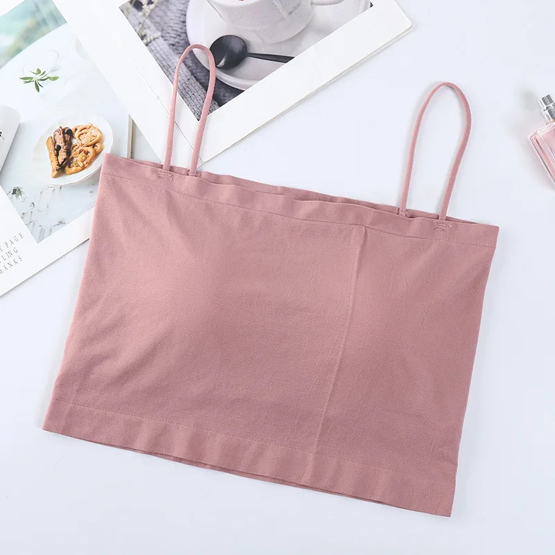 Top Female Sexy Bras Spaghetti Strap Crop Tops Fashion Camisole Wirefree Brassiere Seamless Underwear Top Tank Top - Image 10