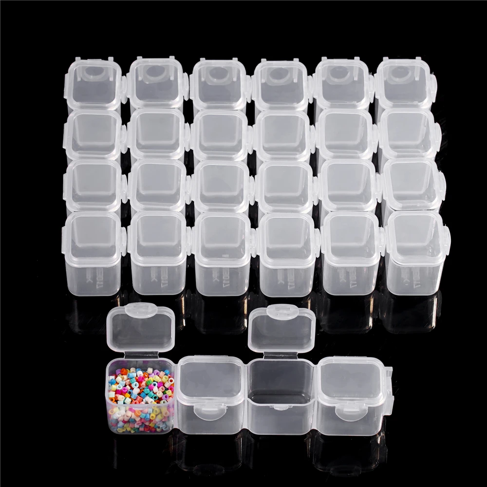 28 Girds Adjustable Plastic Storage Box Beads Ring Pendant Box for Jewelry Nail Art Diamond Painting Accessories Container Boxes - Image 4