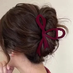 new Red Velvet Bow Hair Clips Autumn Winter Women Hair Claw Clip French Elegant Hairpin Hair Accessories Female Headwear Gift