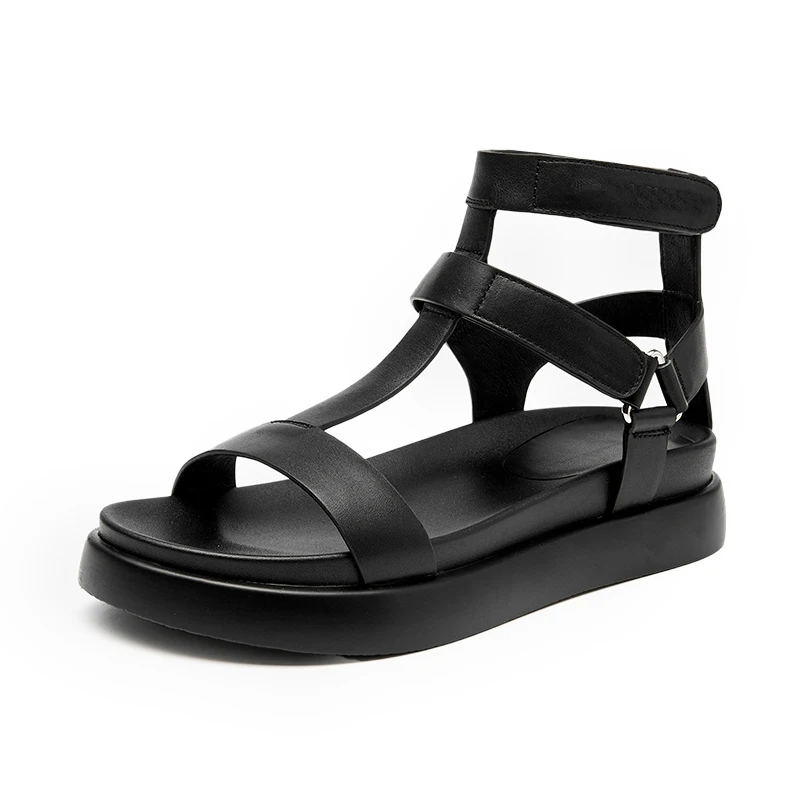 BeauToday Gladiator Sandals Women Genuine Calfskin Leather Open Toe T-Strap Thick Sole Summer Ladies Shoes Handmade 07130S - Image 8