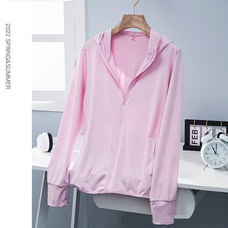 UPF50+ Sun Protection jacket women Ice Silk Hooded Coat for Summer Air Conditioning Clothing Breathable Solid Color - Image 14
