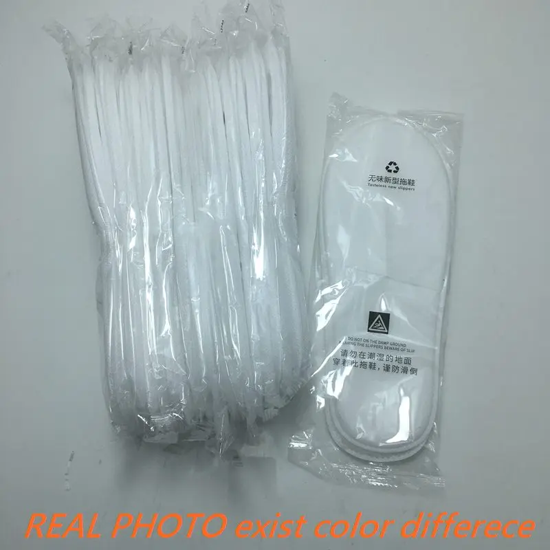 ASILETO 100 Pairs Of Disposable Slippers For Hotel Floor Indoor Guest Salon Non-slip Big Size White Grey - Image 4