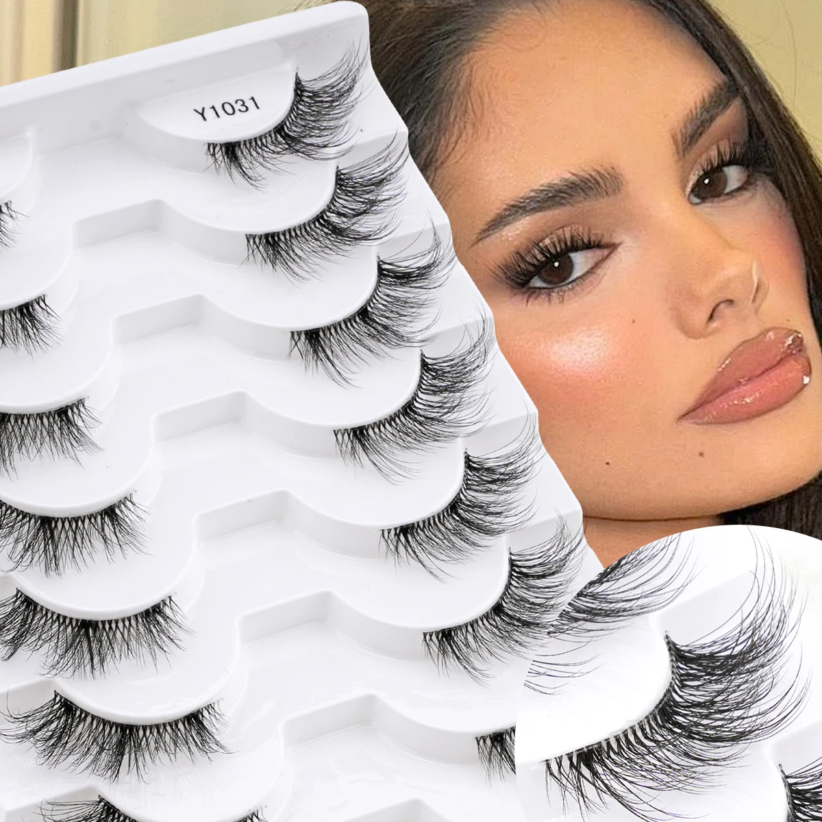 3/6/10 Pairs Wispy Half Eyelash Fluffy False Eyelashes Full Natural Long Mink Lashes Extension Makeup Handmade Cat Eye Faux Cils - Image 11