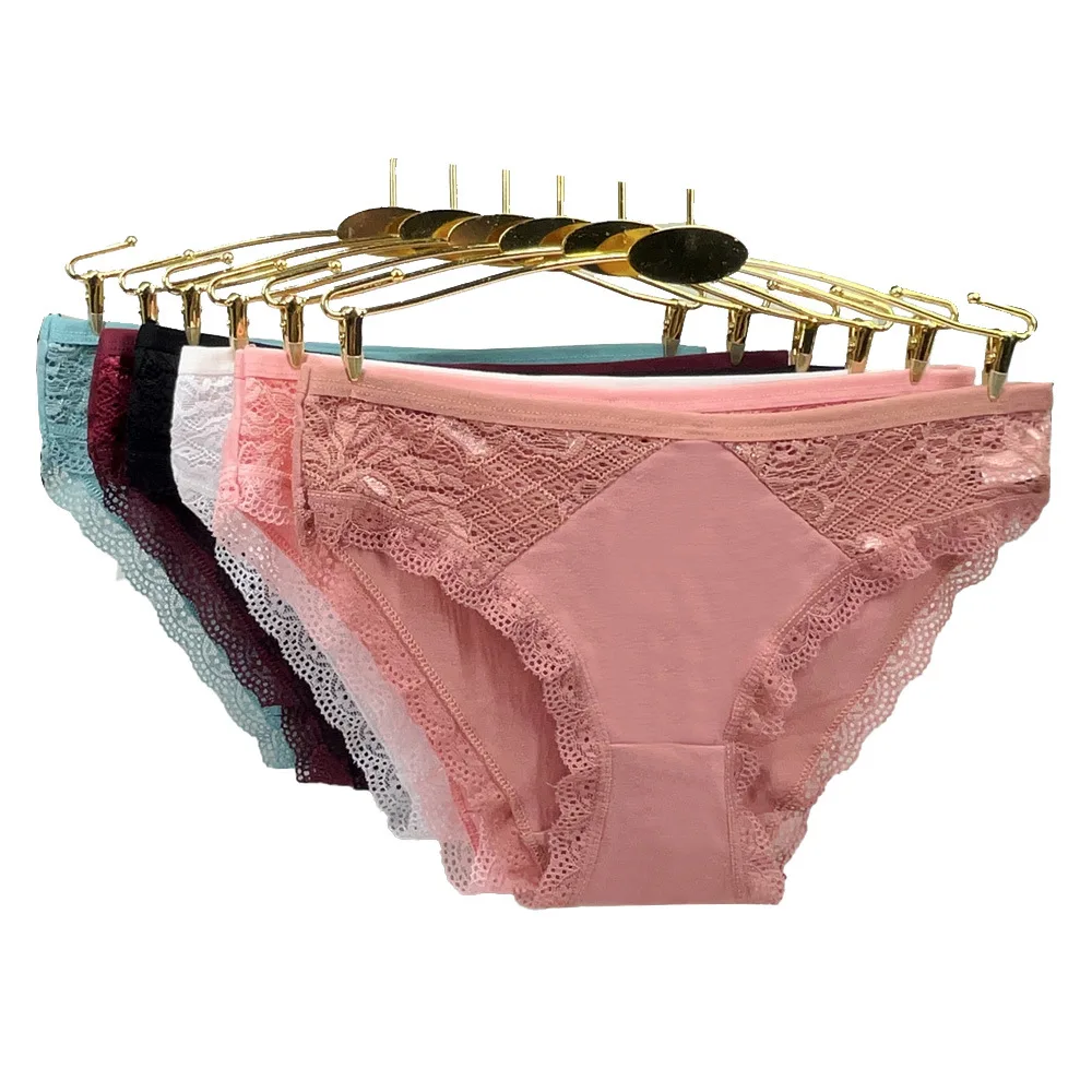 Moonflame 5 Pcs Underwear Girls Low Rise Cotton Briefs Sexy Lace Women's Panties - Image 14